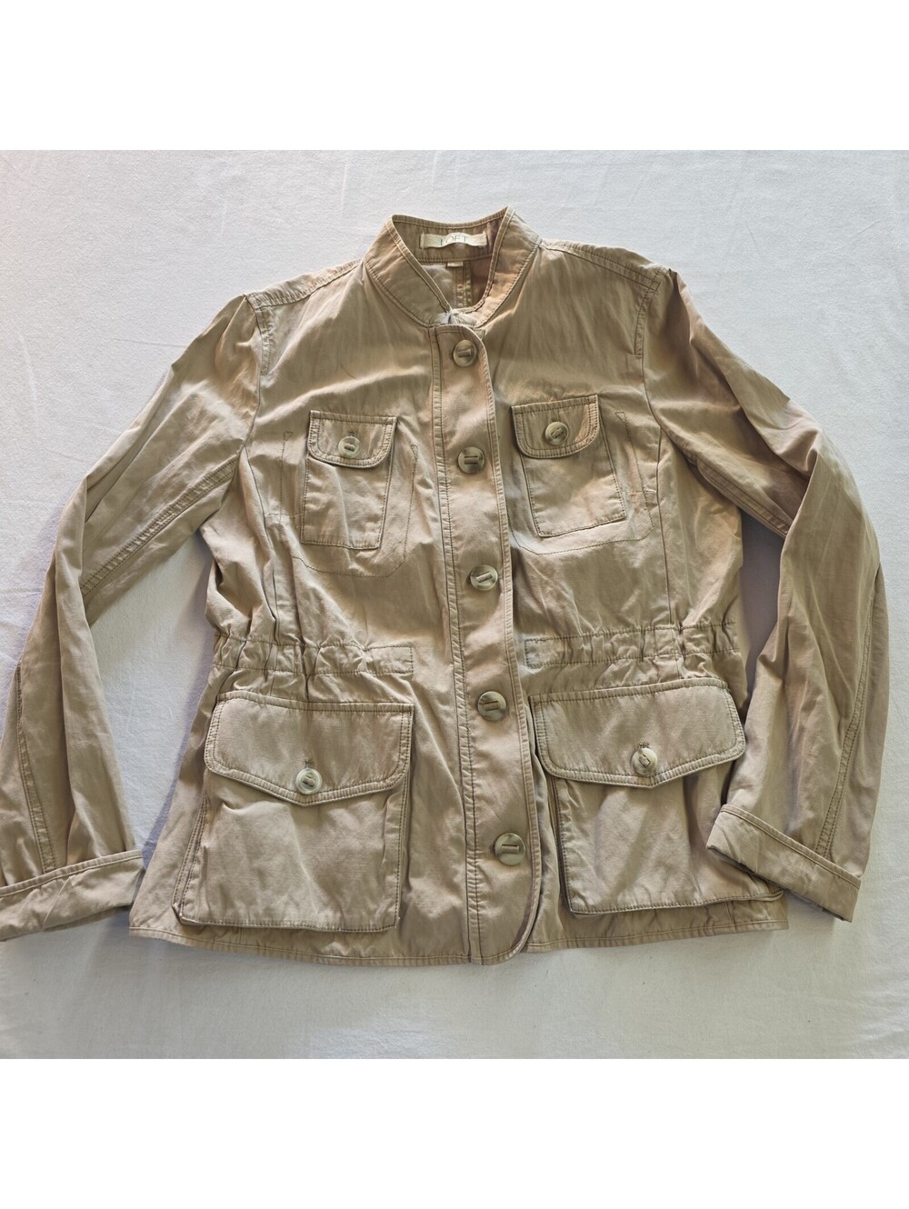 Ann Taylor Loft Military Cargo Pocket Jacket Khaki Medium